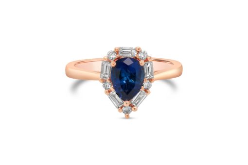 LUAN- 18ct Rose Gold Sapphire & Diamond Dress Ring