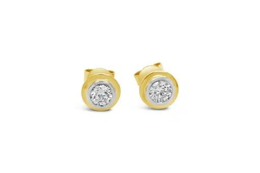 NATALIE- 18ct Two Tone Yellow & White Gold Diamond Studs