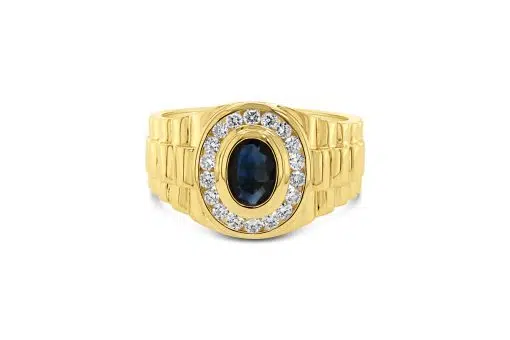 NATHAN - Sapphire and Diamond Dress Ring In 9ct Yellow Gold