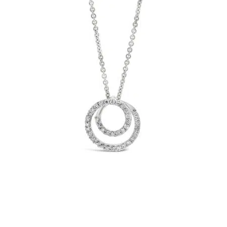 SWIRL-Diamond Swirl Pendant In 18ct White Gold