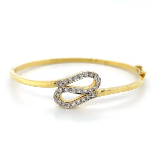 VICTORIA - Diamond Hinged Bangle In 18ct Yellow Gold