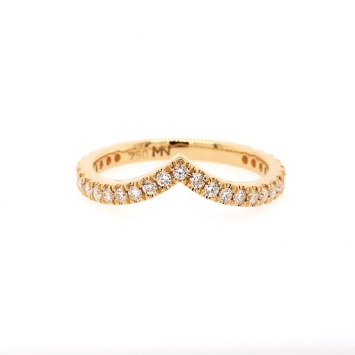 VEE- 18ct YELLOW GOLD DIAMOND SET WEDDING BAND