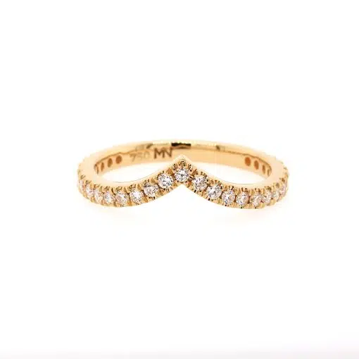 VEE- 18ct YELLOW GOLD DIAMOND SET WEDDING BAND