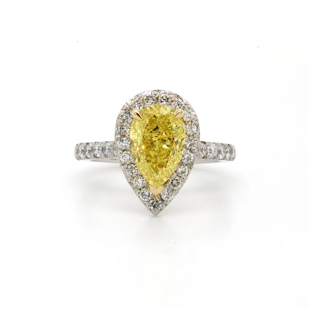 TARA- Platinum Yellow & White Diamond Engagement Ring By Mark Nathan Jewellery