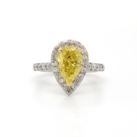 TARA- Platinum Yellow & White Diamond Engagement Ring By Mark Nathan Jewellery