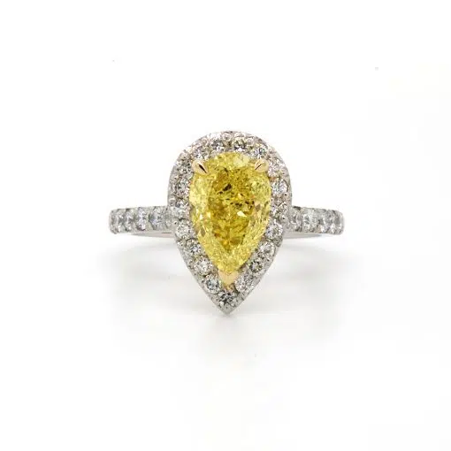 TARA- Platinum Yellow & White Diamond Engagement Ring By Mark Nathan Jewellery