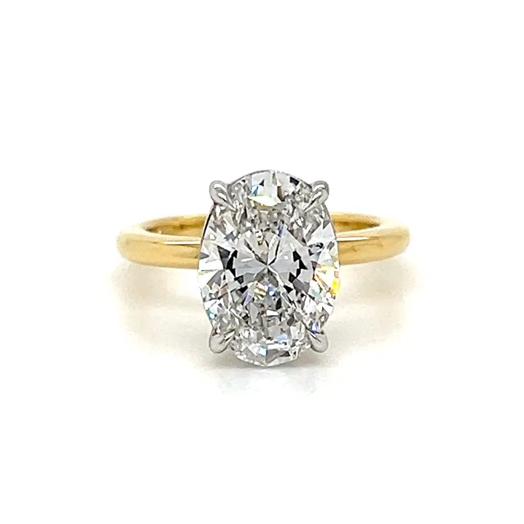 Oval solitaire engagement ring by Mark Nathan Jewellery.
