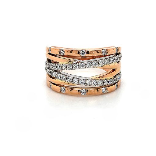 MIRA- 18ct Rose & White Gold Natural Diamond Dress Ring