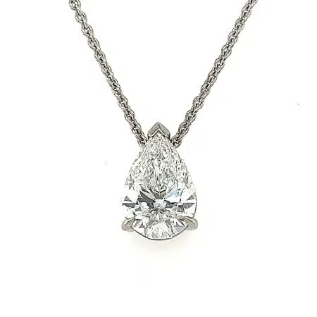 NATASHA- 18ct White Gold Tear Drop Diamond Slider Pendant
