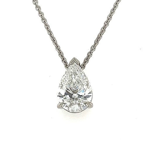 NATASHA- 18ct White Gold Tear Drop Diamond Slider Pendant