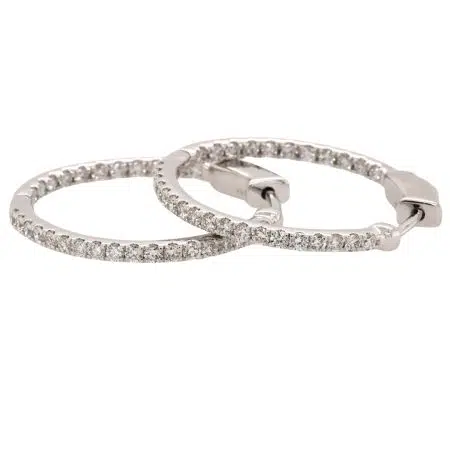 MARIANA- 18ct White Gold Diamond Hooped Earrings By Mark Nathan Jewellery