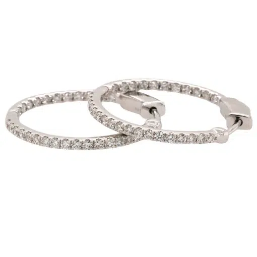 MARIANA- 18ct White Gold Diamond Hooped Earrings By Mark Nathan Jewellery