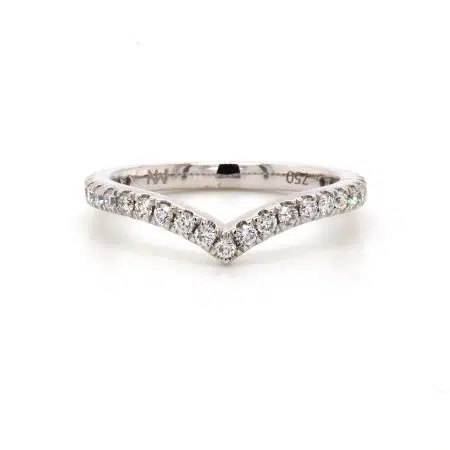 STEPHANIE - 18ct White Gold Diamond V Wedding Ring By Mark Nathan Jewellery