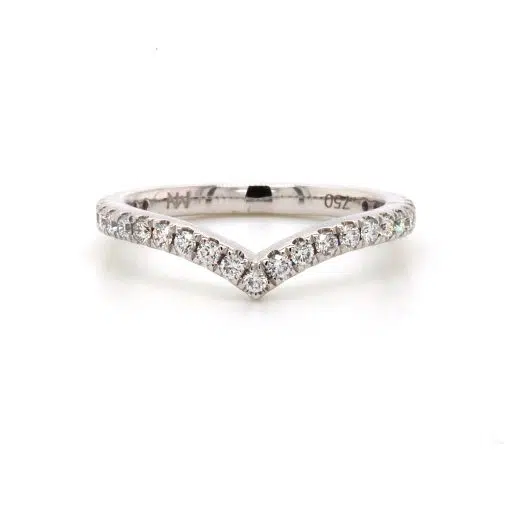 STEPHANIE - 18ct White Gold Diamond V Wedding Ring By Mark Nathan Jewellery