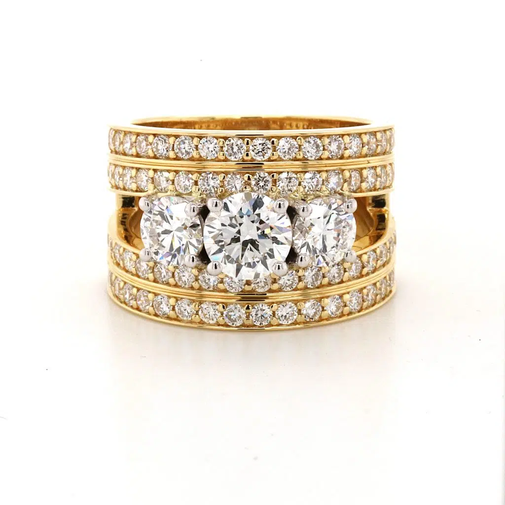 LIA – 18ct Yellow Gold Diamond Dress Ring By Mark Nathan Jewellery