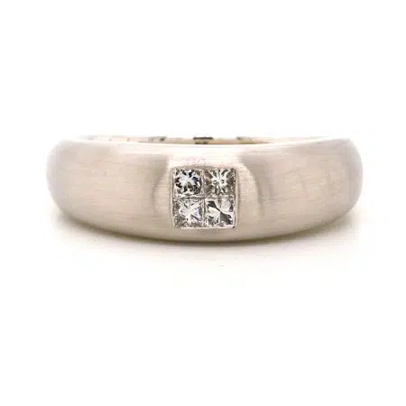TRICHA - 18ct White Gold Invisibly Set Diamond Dress Ring By Mark Nathan Jewellery