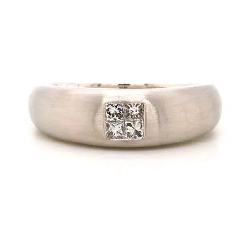 TRICHA - 18ct White Gold Invisibly Set Diamond Dress Ring By Mark Nathan Jewellery