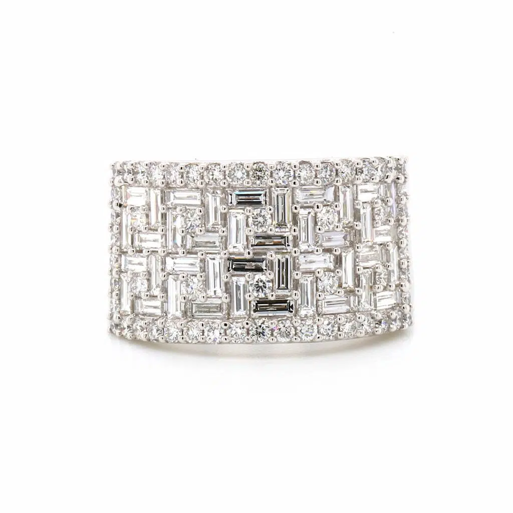 DEBORAH - 18ct White Gold Diamond Cocktail Dress Ring By Mark Nathan Jewellery