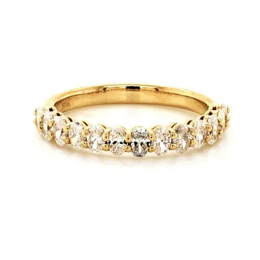 ALICE - 18ct Yellow Gold Share Claw Oval Diamond Wedding Ring