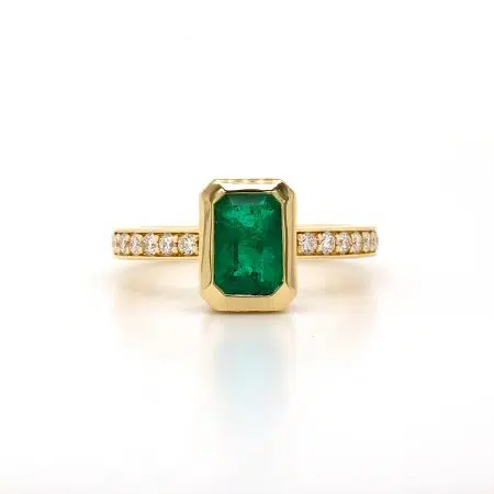 AVA - 18ct Yellow Gold Emerald & Diamond Ring