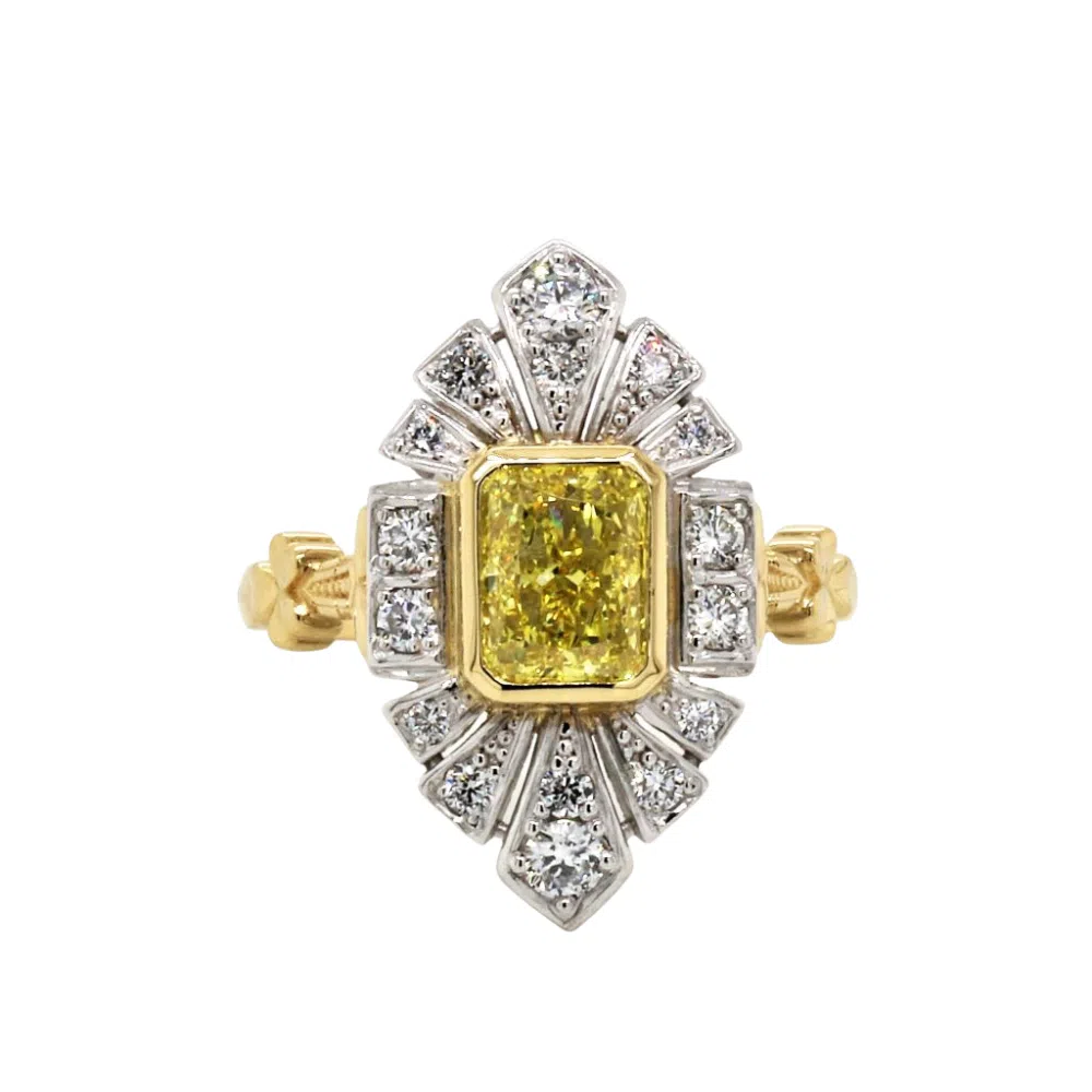 MICHAELA- 18ct Yellow Gold Art Deco Diamond Ring