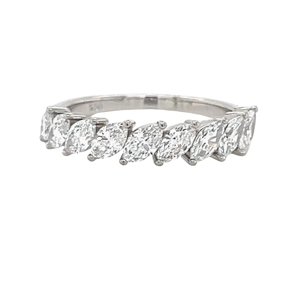 MAGGIE- 18ct White Gold Marquise Diamond Eternity Ring
